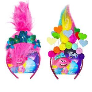 Trolls Headband Set with Pink and Rainbow Colors Trolls Costume 2pc Set